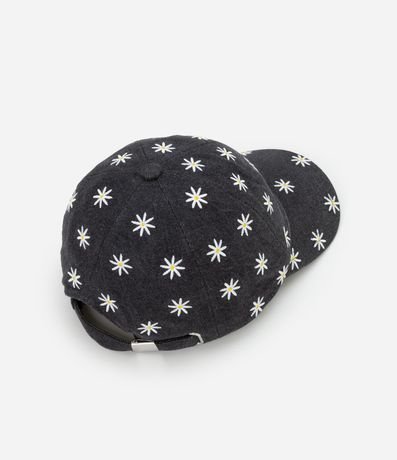 Gorra Aba Curva en Sarga con Bordado de Margaritas 2