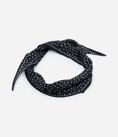 Pañuelo Triangular en Satén con Estampa de Lunares