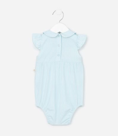 Body Infantil con Estampa de Rayas y Bordado de Oso - Talle 0 a 18 Meses 2