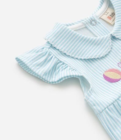 Body Infantil con Estampa de Rayas y Bordado de Oso - Talle 0 a 18 Meses 4