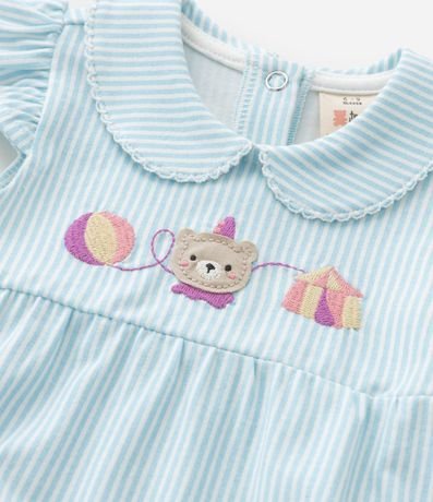 Body Infantil con Estampa de Rayas y Bordado de Oso - Talle 0 a 18 Meses 7