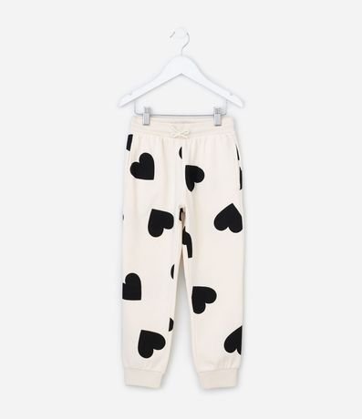 Pantalón Jogger Infantil Estampado de Corazones- Talle 5 a 16 años 2