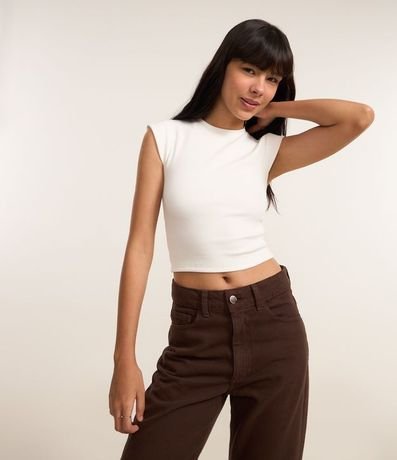 Blusa Acanalada con Sisa Diferenciada