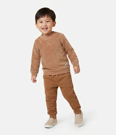 Pantalón Infantil en Felpa Liso con Cordón Ajustable - Talle 1 A 6 años
