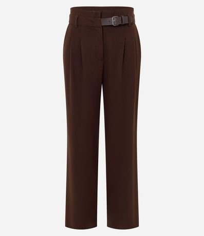 Pantalón Wide Leg Sastrería con Cinturón en PU 5