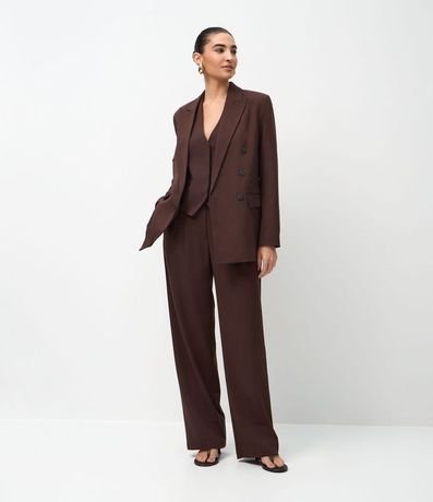 Pantalón Wide Leg Sastrería con Cinturón en PU