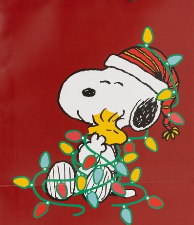 Bolsa de Regalo Mediana con Estampa Snoopy Navideño 2