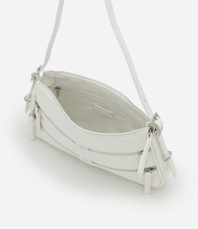 Bolso Baguette Pequeño con Detalles en Cremalleras y Tiradores 5