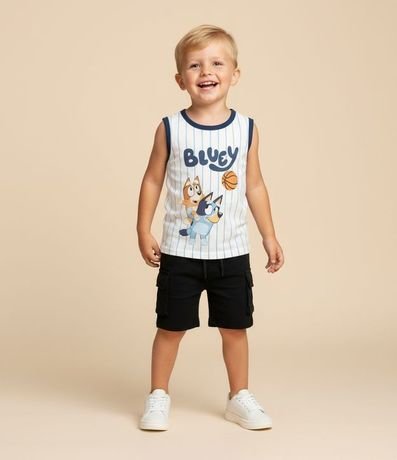 Musculosa Infantil de Baloncesto en Microfibra Bluey y Bingo - Tam  1 a 6 años