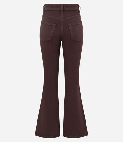 Pantalón Flare Cintura Alta en Sarga con Costura Lateral Traspasada 6