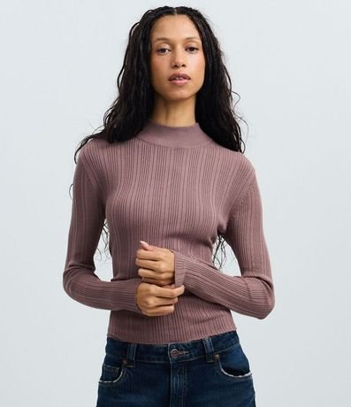 Blusa Rectilínea Punto con Cuello Alto Adulto