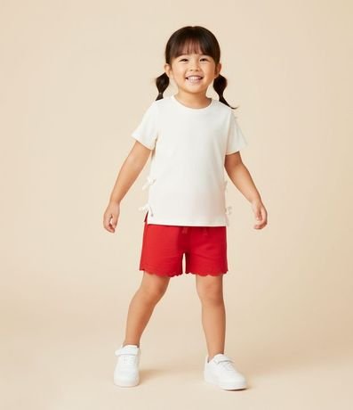 Blusa Infantil en Rib con Laços Laterales - Talle 1 a 6 años
