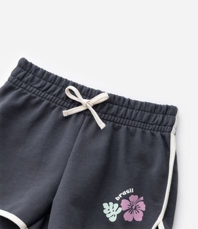 Short Infantil Runner en Algodón con Flor Localizada - Talle 1 a 6 años 5