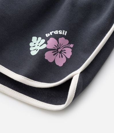 Short Infantil Runner en Algodón con Flor Localizada - Talle 1 a 6 años 6