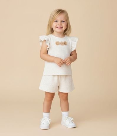 Conjunto Infantil con Flores Texturizada - Talle 1 a 6 años