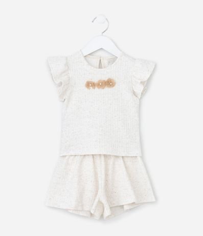 Conjunto Infantil con Flores Texturizada - Talle 1 a 6 años