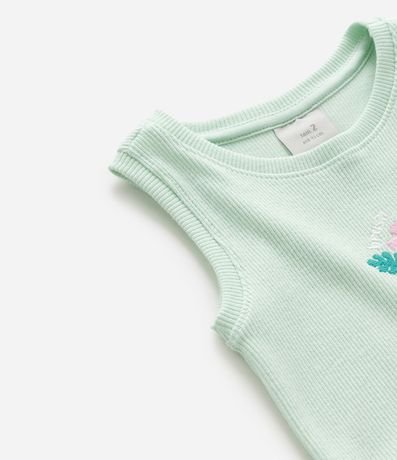 Musculosa Infantil en Rib con Bordado Floral - Talle 1 a 6 años 4