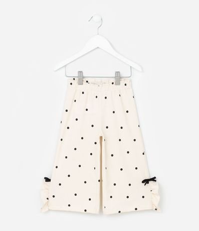 Pantalón Infantil con Estampa de Lunares Volados Laterales y Texturizada - Talle 1 a 6 años