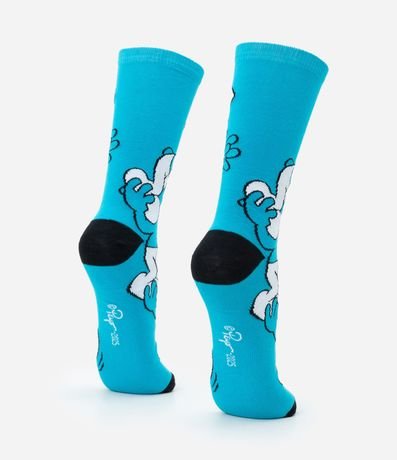 Media Caña Larga en Algodón con Estampa de Los Pitufos 3