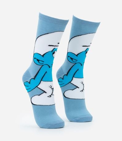 Media Caña Larga en Algodón con Estampa de Smurfs 2