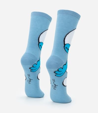 Media Caña Larga en Algodón con Estampa de Smurfs 3