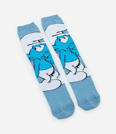 Media Caña Larga en Algodón con Estampa de Smurfs 4