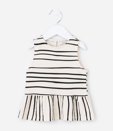 Conjunto Infantil en Anarruga con Estampado de Rayas y Volados - Talle 1 a 6 años 2