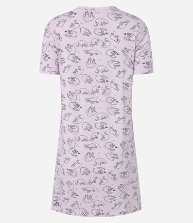 Camisón Corto en Viscosa con Estampa de Gatitos 4