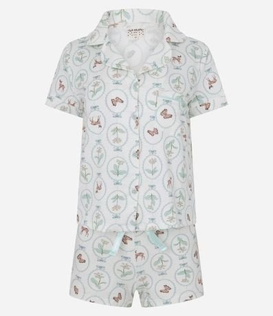 Pijama Short Doll Americano en Algodón Estampado 4