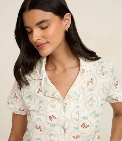 Pijama Short Doll Americano en Algodón Estampado 2