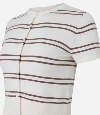 Blusa en Punto con Abotonado y Estampa de Rayas 2