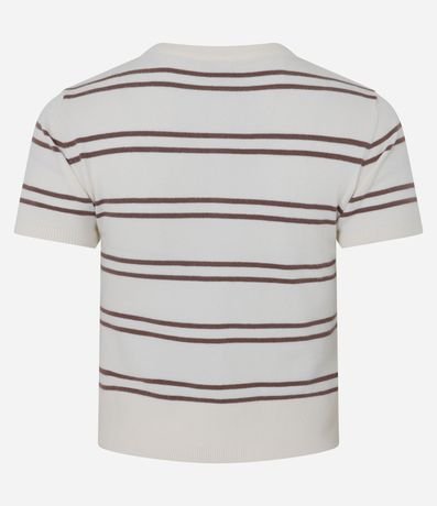 Blusa en Punto con Abotonado y Estampa de Rayas 3
