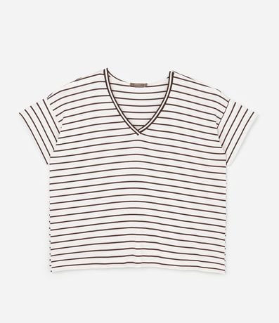 Blusa Alargada en Viscolycra Rayada Curve & Plus Size 5