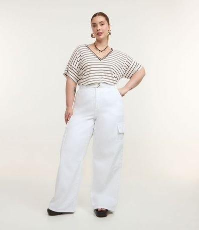 Blusa Alargada en Viscolycra Rayada Curve & Plus Size 2