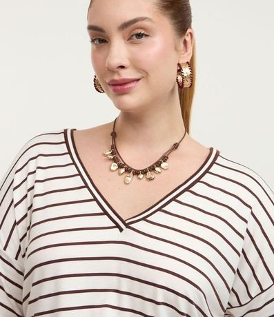 Blusa Alargada en Viscolycra Rayada Curve & Plus Size 3