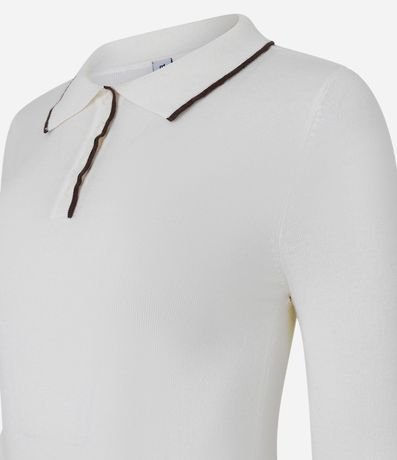 Blusa en Punto con Cuello Polo y Detalle Contrastante 5