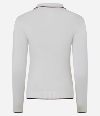 Blusa en Punto con Cuello Polo y Detalle Contrastante 6