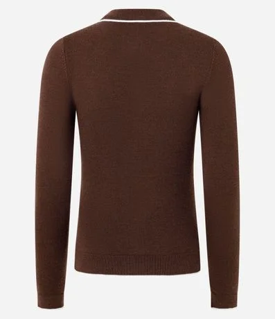 Blusa en Punto con Cuello Polo y Detalle Contrastante 6