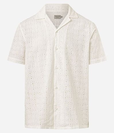 Camisa Comfort en Algodón con Textura y Laise Florida