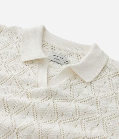 Camisa Polo con Efecto Crochet y Textura en Rombo 3