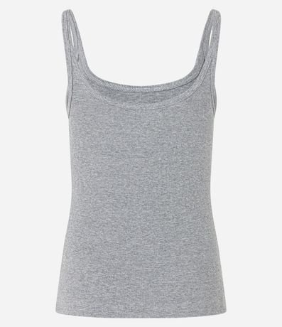 Blusa Acanalada en Rib con Escote U y Bretel Fino 7