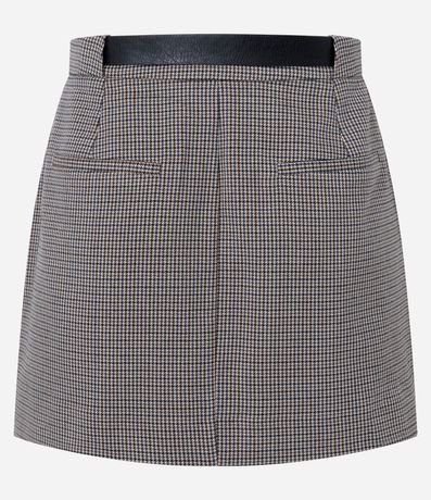 Short pollera en Viscosa Sastrería con Cinturón de Cuadros 6