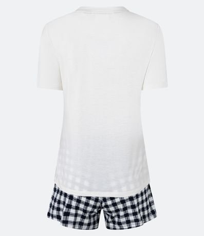 Pijama Short Doll en Viscosa con Estampa de Frutas y Short de cuadros 6