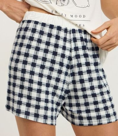 Pijama Short Doll en Viscosa con Estampa de Frutas y Short de cuadros 4