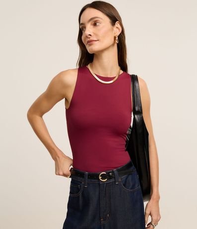 Blusa en Poliamida con Cuello Redondo