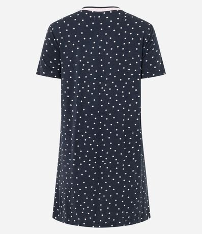 Camisón Corta en Viscolycra con Manga Corta y Estampado de Lunares 2