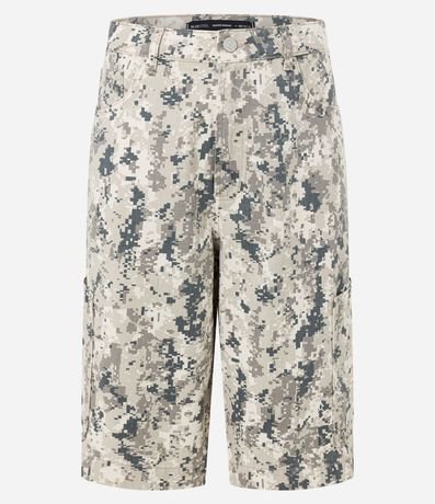 Bermuda Super Baggy en Sarga con Bolsillos Laterales Camuflada 8