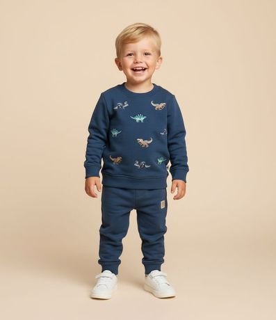 Saco Infantil en Algodón con Bordados de Dinosaurio – Talle 1 a 5/6 años