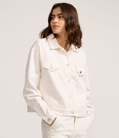 Campera Trucker en Sarga con Solapas en los Bolsillos 1