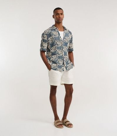 Camisa en Punto con Textura Floral 2